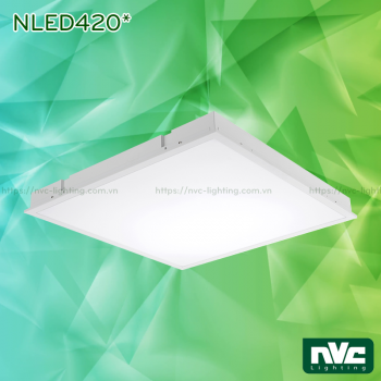 NLED420* - Đèn LED panel phẳng, góc chiếu 110°, khung thép tổng hợp, sơn tĩnh điện chống gỉ, lắp nổi âm trần