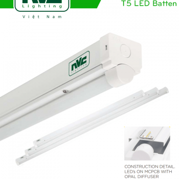 NPH*LED - Bộ đèn tuýp LED SIÊU SÁNG, công suất lớn từ 30W đến 75W, chóa chữ V phản quang, chấn lưu Osram
