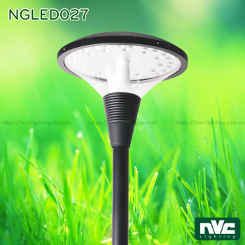 NGLED027 20W 36W - Đèn cột sân vườn cao 3.5m, CRI 70, chip Edison, IP55, thân bằng nhôm đúc và thép sơn tĩnh điện chống ăn mòn, bộ khuếch tán PMMA xuyên sáng cao, tạo độ chói thấp