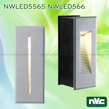 NWLED5565 NWLED5566 4W - Đèn LED dẫn hướng chiếu lối đi ngoài trời, lắp âm tường, IP65, chip Cree loại dọc, thân nhôm đúc cao cấp, vân tán sáng đều, Ra 80, tuổi thọ 30.000h