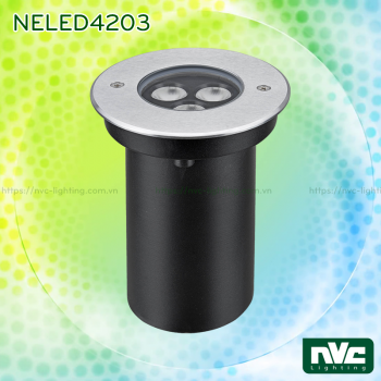 NELED4203 6W - Đèn LED âm đất chiếu rọi chip Cree, mặt inox 316, kính cường lực 8mm, chịu lực tối đa 2000kg Ø60mm, IP67