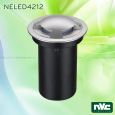 NELED4212 3W 4W - Đèn LED âm đất hắt sàn đa hướng IP67, thân nhôm đúc, mặt inox 316, kính cường lực 8mm, chịu lực tối đa 2000kg, Ø60mm