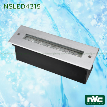 NSLED4315 12.5W - Đèn LED âm nước thân inox 316, kính cường lực 9mm, đệm cao su EDPM kín nước, chip Osram, IP68