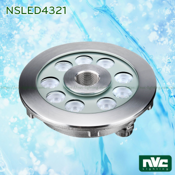 NSLED4321 17W 25W - Đèn LED âm nước dạng bánh xe, thân inox 316, kính cường lực 8mm, đệm cao su EDPM kín nước, chip Osram, IP68