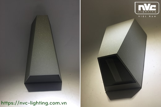 NWLED5522 7W - Đèn LED gắn tường surface wall light IP54 chiếu 2 đầu, chip CREE, dùng hành lang, ban công, thân nhôm đúc, kính cường lực trong