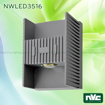 NWLED3515 7W NWLED3516 14W - Đèn LED surface wall light gắn tường IP54 45° mặt vuông, chiếu 1 đầu hoặc 2 đầu, chip Cree, thân nhôm đúc, kính cường lực trong