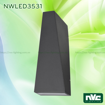 NWLED3531 7W - Đèn LED gắn tường chiếu 2 đầu, dùng hành lang, ban công, thân nhôm đúc, kính cường lực trong IP54