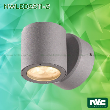 Đèn LED gắn tường surface wall light 25° IP54 chiếu 1 đầu hoặc 2 đầu, chip Cree, dùng hành lang, ban công, thân nhôm đúc, kính cường lực trong