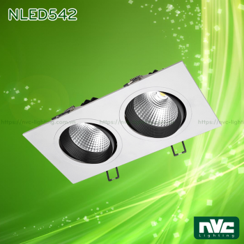NLED541 12W, NLED542 24W, NLED543 36W - Đèn LED multiple light COB chóa vân tán sáng, mặt lõm đế mỏng, mặt sơn tĩnh điện