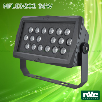 NFLED202 18W 36W - Đèn pha LED ngoài trời mặt vuông hoặc chữ nhật IP65, thân hợp kim nhôm đúc nguyên khối phủ sơn tĩnh điện chống ăn mòn, mắt vân chống chói, chip Cree hoặc ETI, góc chiếu 15° 30° 60°, CRI 70