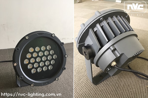 NFLED101 - Đèn pha LED ngoài trời IP65, thân nhôm đúc nguyên khối phủ sơn tĩnh điện chống ăn mòn, mắt vân chống chói, chip CREE/ETI, góc chiếu 15°/30°/60°, điện áp 220V-240V
