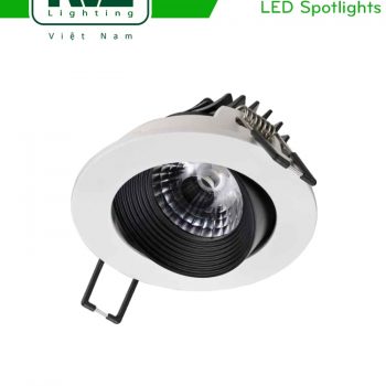 NLED123AD NLED124AD - Đèn LED chiếu rọi âm trần nguyên khối, chip COB, mặt lõm, mắt ngọc chống chói, tản nhiệt nhôm đúc