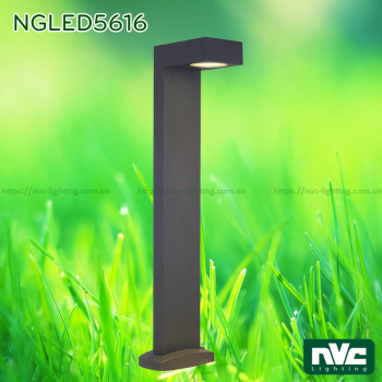 NGLED5616 7.5W - Đèn trụ sân vườn chip Cree IP54, thân hợp kim nhôm cán cao cấp phủ sơn tĩnh điện chống han gỉ, lens PC trong xuyên sáng tốt, cao 750mm