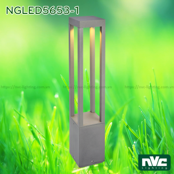 NGLED5653 9W - Đèn trụ sân vườn IP54 chip Cree, thân hợp kim nhôm cán cao cấp phủ sơn tĩnh điện chống oxy hóa, lens kính tán quang đều 4 góc, cao 200mm hoặc 650mm