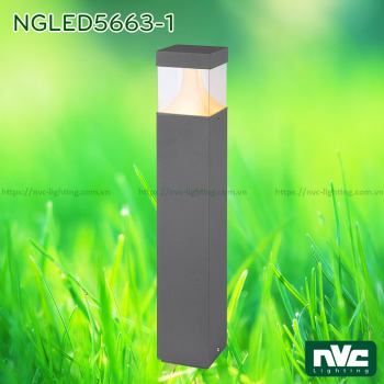 NGLED5663 13W - Đèn trụ sân vườn IP54 chip Cree, thân hợp kim nhôm cán cao cấp phủ sơn tĩnh điện chống han gỉ, phát quang bằng PC trong giúp xuyên sáng tốt, cao 250mm hoặc 650mm