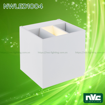 NWLED1004 4W - Đèn LED gắn tường cho nhà riêng, biệt thự, resort, nhà hàng, trung tâm triển lãm, thân nhôm đúc phủ sơn tĩnh điện trắng hoặc đen, có thể điều chỉnh góc chiếu