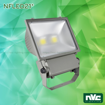 NFLED211 80W 100W 120W, NFLED212 160W 200W - Đèn pha LED ngoài trời COB IP65, thân hợp kim nhôm đúc nguyên khối phủ sơn tĩnh điện chống ăn mòn, mặt kính chịu lực chịu nhiệt mờ chống chói, góc chiếu 110°