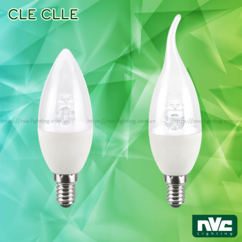 CLE CLLE 3W 4W 5W - Bóng nến LED đui E14 dùng cho đèn chùm, góc chiếu 270°, tản nhiệt nhôm đúc trong thân bóng