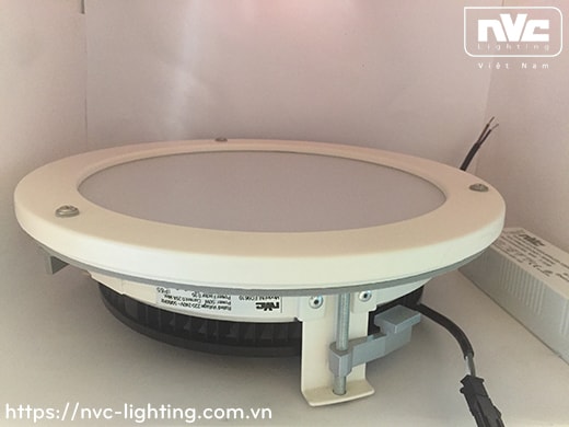 NLED9610 - Đèn LED downlight âm trần 50W kính mờ chống chói, thân và mặt đèn bằng hợp kim nhôm đúc cao cấp, vành phẳng IP20 và vành bắt vít IP65, chấn lưu rời