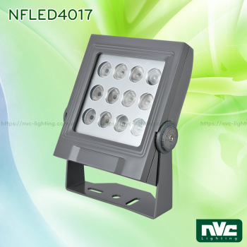 NFLED4017 25W - Đèn pha LED ngoài trời COB IP65 mặt vuông, thân nhôm đúc nguyên khối phủ sơn tĩnh điện chống ăn mòn, mặt kính chịu lực chịu nhiệt 7mm, mắt vân chống chói, chip Osram, góc chiếu 20° 30° 45°