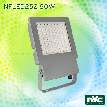 NFDLED252 40W 50W 80W 100W - Đèn pha LED ngoài trời IP65 (có tùy chọn tích hợp cảm biến vi sóng tự động tắt bật), thân nhôm đúc nguyên khối phủ sơn tĩnh điện chống ăn mòn, PC lens giúp giảm thiểu độ chói, góc chiếu 45° 60°
