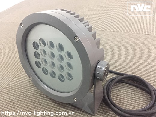 NFLED4018 - Đèn pha LED ngoài trời COB 25W IP65 mặt tròn, thân nhôm đúc nguyên khối phủ sơn tĩnh điện chống ăn mòn, mặt kính chịu lực 5mm chịu được lạnh và nhiệt độ cao, mắt vân chống chói, chip OSRAM, góc chiếu 20°