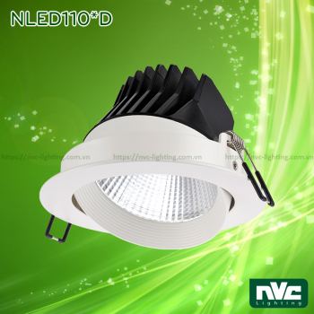 NLED110* Series - Đèn rọi LED âm trần COB nguyên khối, CRI 90, mặt và tản nhiệt bằng nhôm đúc, mặt lõm, DIM