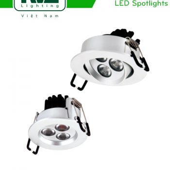 NLED113 NLED113D - Đèn rọi âm trần chiếu điểm SMD 4W, mắt kim cương chống chói, vành và tản nhiệt đúc nguyên khối
