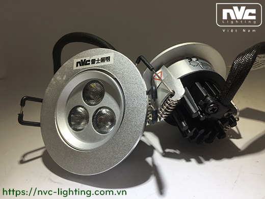 NLED113 NLED113D - Đèn âm trần LED SMD 4W chiếu điểm, mắt kim cương chống chói, vành và tản nhiệt đúc nguyên khối