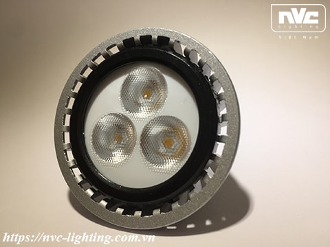 MR16C - Bóng nón LED/Bóng chén LED chân cắm G5.3 12V, thân nhôm đúc anodized cao cấp, mắt vân chống chói, góc chiếu 25°