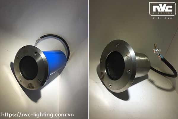 NEH004 - Đèn LED âm đất chiếu rọi, thân nhôm đúc nguyên khối, mặt inox 316, kính cường lực, bóng rời MR16