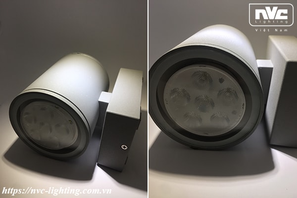 NWLED5511 - Đèn LED gắn tường surface wall light 4W & 7.5W 25° IP54 chiếu 1 đầu & 2 đầu, chip CREE, dùng hành lang, ban công, thân nhôm đúc, kính cường lực trong