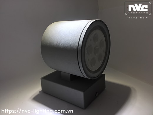 NWLED5512 - Đèn LED surface wall light gắn tường 7.5W & 14.5W IP54 25° mặt tròn, chiếu 1 đầu & 2 đầu, chip CREE, thân nhôm đúc, kính cường lực trong