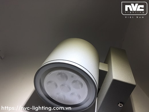 NWLED5512 - Đèn LED surface wall light gắn tường 7.5W & 14.5W IP54 25° mặt tròn, chiếu 1 đầu & 2 đầu, chip CREE, thân nhôm đúc, kính cường lực trong
