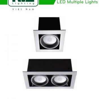 NDL591BH NDL592BH - Đèn multiple downlight âm trần dùng bóng metal G12 150W max, vành nhôm đúc sơn tĩnh điện, khung sắt sơn tĩnh điện chống gỉ