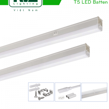 NBTLED T5P T6P - Bộ đèn tuýp LED T5/T6 nhựa vuông, có nút nhấn công tắc, xuyên sáng 2 đầu 99%