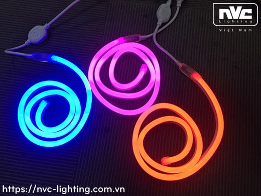 N2835 N5050 8W/m - Đèn LED dây Neon Sign IP65, dải dẫn màu với ánh sáng khuếch tán, điện áp 24V hoặc 220V, 120-126 mắt LED/m, góc chiếu 90°, cuộn 50m