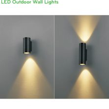 NWA215 COB 6W, NWA216 COB 2x6W - Đèn LED gắn tường ngoài trời thân tròn, chất lượng ánh sáng Ra > 90, độ sáng 430lm & 860lm, IP65