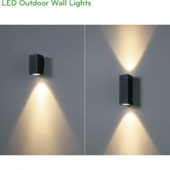 NWA253 COB 6W, NWA254 COB 2x6W - Đèn LED gắn tường ngoài trời thân vuông, chất lượng ánh sáng Ra > 90, độ sáng 430lm & 860lm, IP65