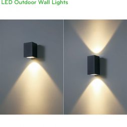 NWA255 COB 12W, NWA256 COB 2x12W - Đèn LED gắn tường ngoài trời thân vuông, chất lượng ánh sáng Ra > 90, độ sáng 900lm & 1800lm, IP65