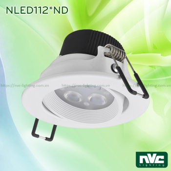 NLED1124ND 4W, NLED1126ND 6W, NLED1128 8W - Đèn spotlight âm trần LED SMD nguyên khối, vành xoay 60°, chấn lưu liền