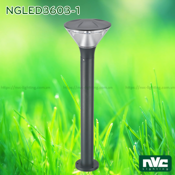 NGLED3603 10.5W - Đèn trụ nấm sân vườn IP54, thân hợp kim nhôm cán cao cấp phủ sơn tĩnh điện chống han gỉ, khuếch tán PC mờ chống chói, cao 0.3m hoặc 0.8m