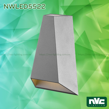 NWLED5522 7W - Đèn LED gắn tường surface wall light IP54 chiếu 2 đầu, chip Cree, dùng hành lang, ban công, thân nhôm đúc, kính cường lực trong