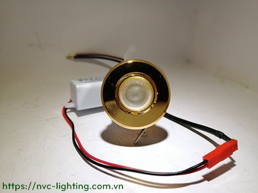 NDC001A 3W - Đèn LED mini spotlight có vành xoay, lắp tủ rượu, tủ trưng bày, cầu thang, thân nhôm đúc nguyên khối, Ra 80, sáng 120lm, 20 độ