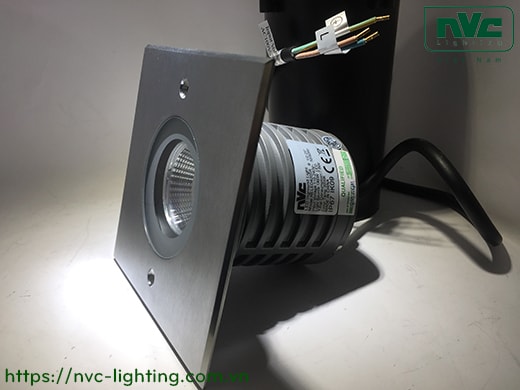 Đèn LED âm đất NELED4205 6.5W chiếu rọi chip COB Sharp, thân nhôm đúc, mặt inox 316, kính cường lực 8mm, chịu lực tối đa 2000kg, IP67