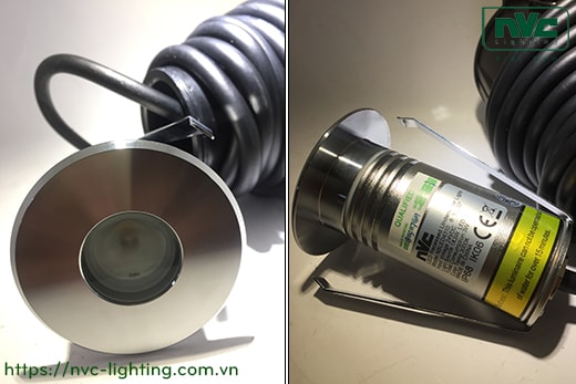 NSLED4310 3W 3.5W – Đèn LED âm nước thân inox 316, kính cường lực 7mm, đệm cao su EDPM kín nước, chip Osram, IP68