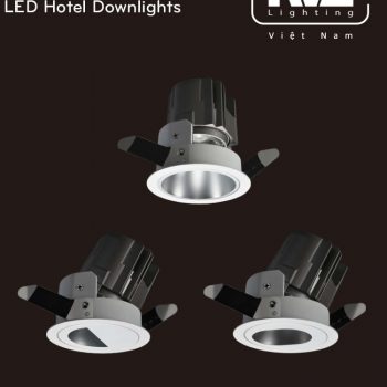NLED8113D 4.5W 8W Series - Đèn LED downlight khách sạn cao cấp lắp âm trần, mặt tròn, mặt oval hoặc mặt bán nguyệt, độ hoàn màu CRI 90, bóng ẩn chống chói, góc chiếu 15° 24° 36°, góc xoay 30°, tương thích DALI