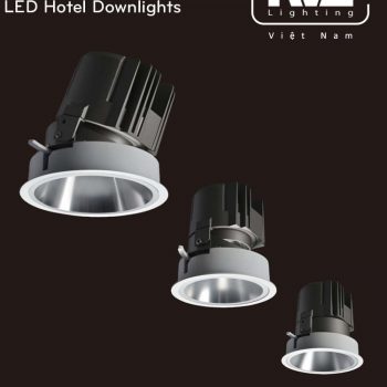 NLED8116 35W 50W Series - Đèn LED downlight khách sạn cao cấp lắp sảnh cao, độ hoàn màu CRI 90, bóng ẩn chống chói, góc chiếu 15° 24° 36° 60°, góc xoay 30°, hệ số công suất PF 0.95, tương thích DALI