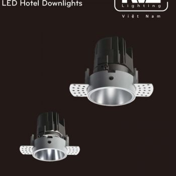NLED8124 11W 15W Series - Đèn LED downlight khách sạn cao cấp lắp âm trần, độ thật ánh sáng CRI 90, bóng ẩn chống chói, góc chiếu 15° 24° 36°, góc xoay 30°, hệ số công suất PF 0.9, tương thích DALI