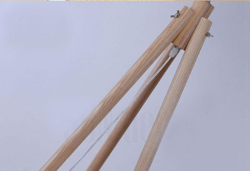 Đèn cây 3 chân bằng gỗ NVS-4015 kiểu dáng hiện đại, chao vải trang trí